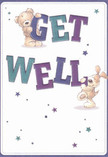 Brimming with warmth and optimism, this illustrated get well card is a popular gesture among Beddington friends and neighbours wishing to deliver heartfelt support. The scene comes alive with two adorable companions: a soft, smiling teddy bear and a lively puppy, both holding and supporting oversized, colourful letters that spell out 'Get Well.' Rich indigo and teal hues in the typography stand proudly against a soft, clean white background, echoing the vibrant arrangements found in local flower shops. Delicate stars in varying shades of blue and purple are sprinkled across the scene, resembling the little joys and surprises of Beddington village festivities. The bear's plush fur and the puppy's velvet ears lend a touchable appeal, inviting the imagination to feel their comfort. Like a bouquet arranged with love and care, every detail here is meant to mend and encourage-offering a tender, uplifting presence and the reassuring sense of community found only in Beddington.